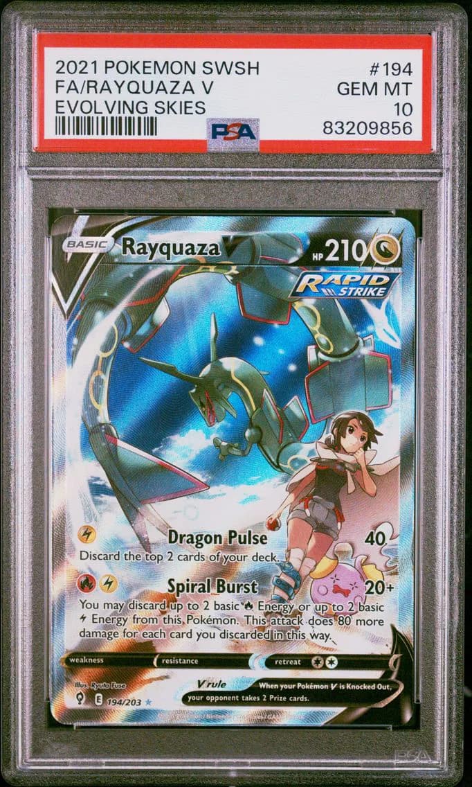 2021 #194 Full Art/Rayquaza V PSA 10 Sword & Shield Evolving Skies