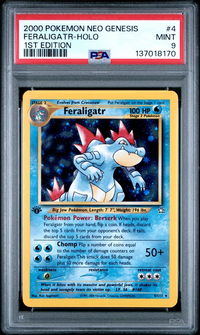 2000 #4 Feraligatr-Holo PSA 9 Neo Genesis 1st Edition