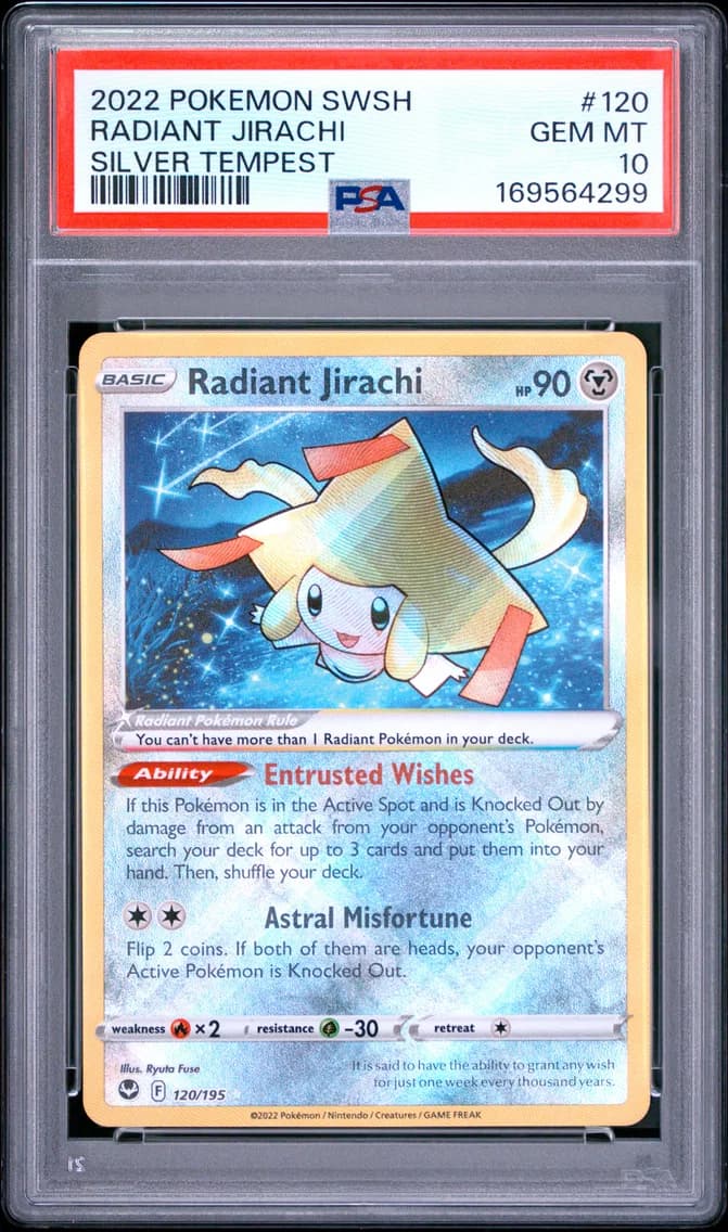 2022 #120 Radiant Jirachi PSA 10 Sword & Shield Silver Tempest