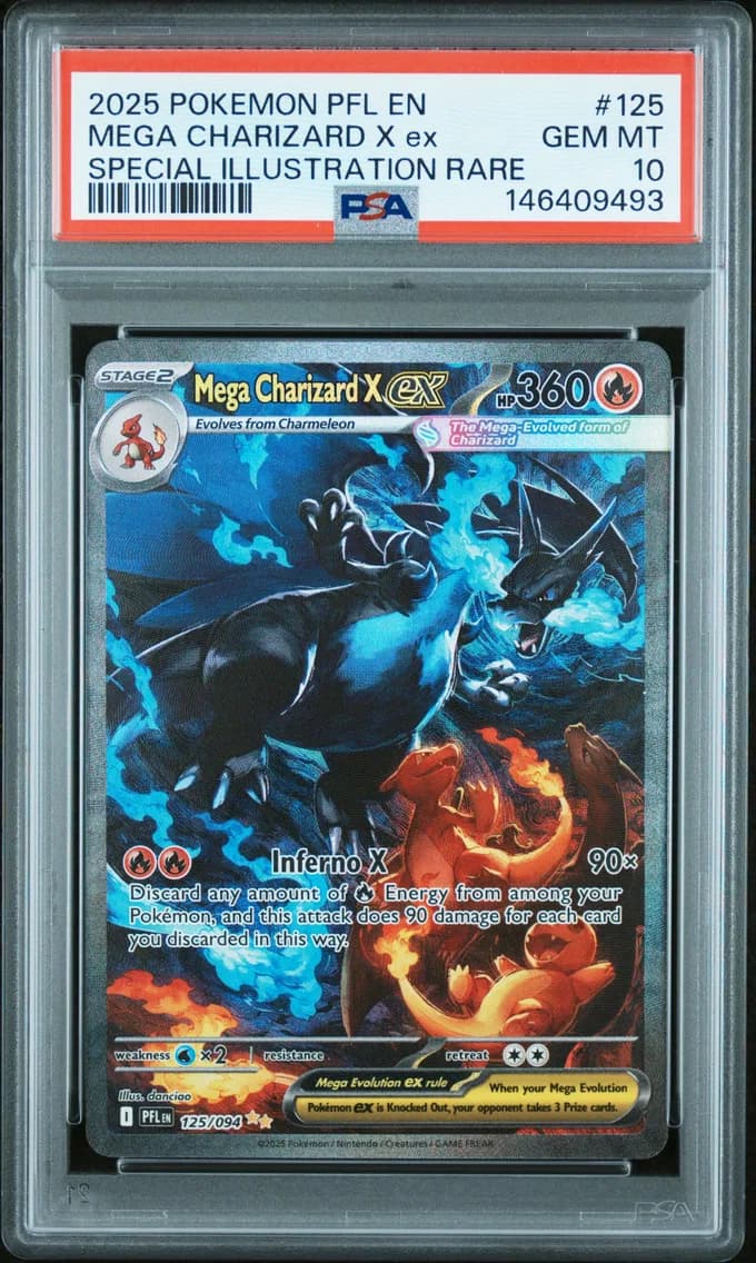2025 #125 Mega Charizard X EX PSA 10 Pfl EN-Phantasmal Flames