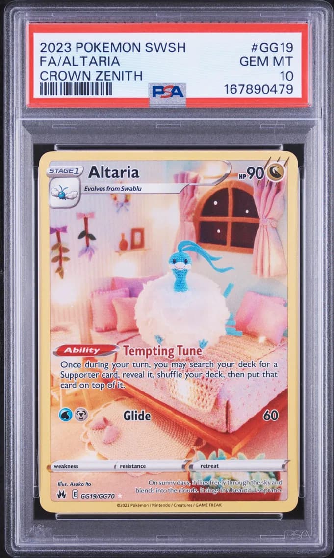 2023 #GG19 Full Art/Altaria PSA 10 Sword and Shield Crown Zenith