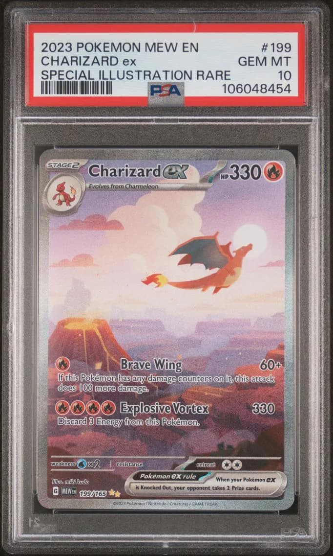 2023 #199 Charizard EX PSA 10 Mew EN-151