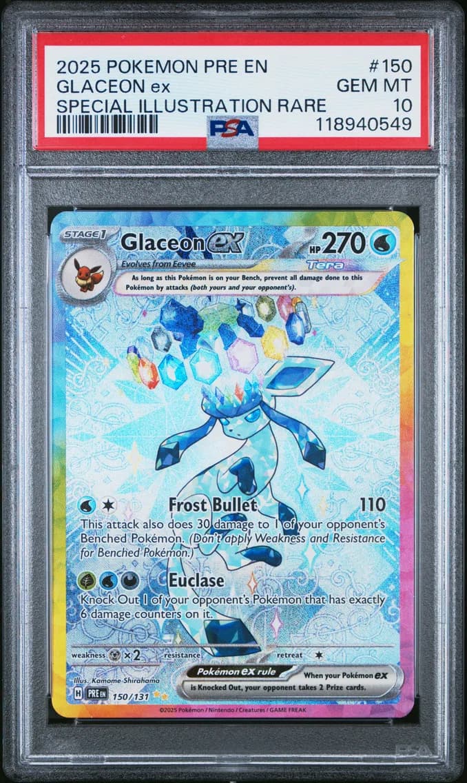 2025 #150 Glaceon EX PSA 10 Pre EN-Prismatic Evolutions