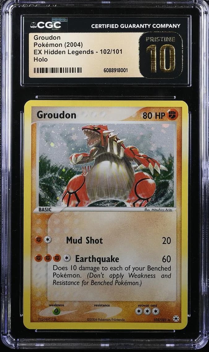 2004 #102 Groudon CGC 10 Pristine EX Hidden Legends - English