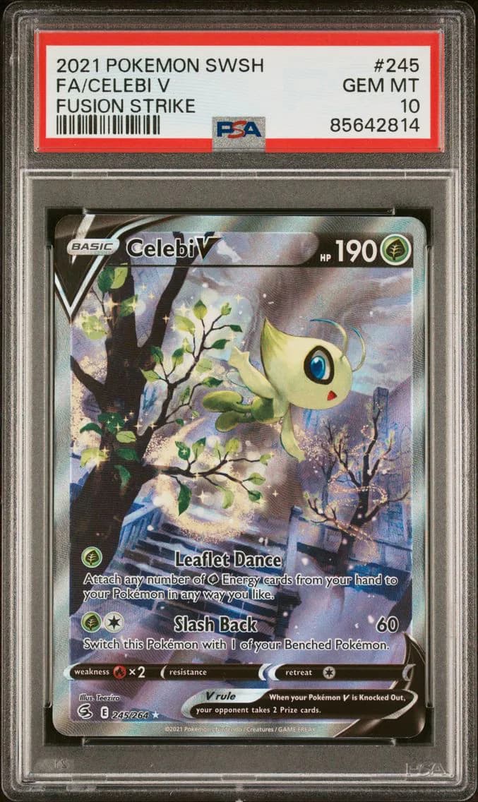 2021 #245 Full Art/Celebi V PSA 10 Sword & Shield Fusion Strike Pokemon