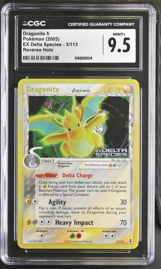 2005 #3 Dragonite δ Reverse Holo CGC 9.5 EX Delta Species - English