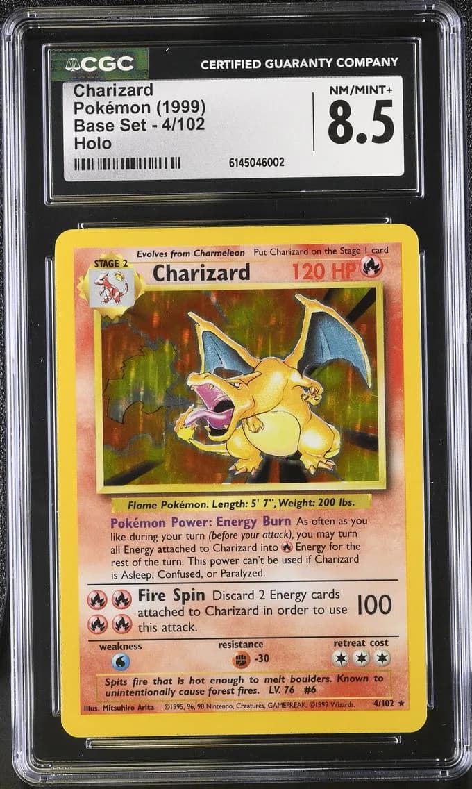 1999 #4 Charizard CGC 8.5 Base Set - Unlimited - English