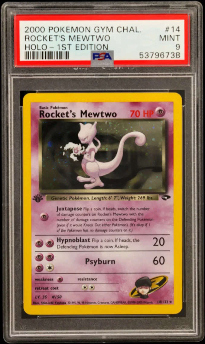 2000 #14 Rocket's Mewtwo PSA 9 Gym Challenge
