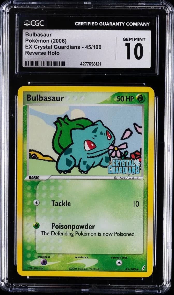 2006 #45 Bulbasaur CGC 10 Gem Mint Pokemon | EX Crystal Guardians, Reverse Holo