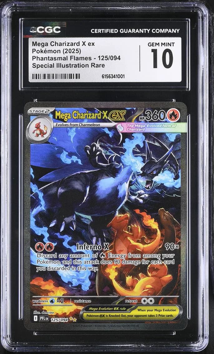 2025 #125 Mega Charizard X ex CGC 10 Phantasmal Flames - PFL EN - English
