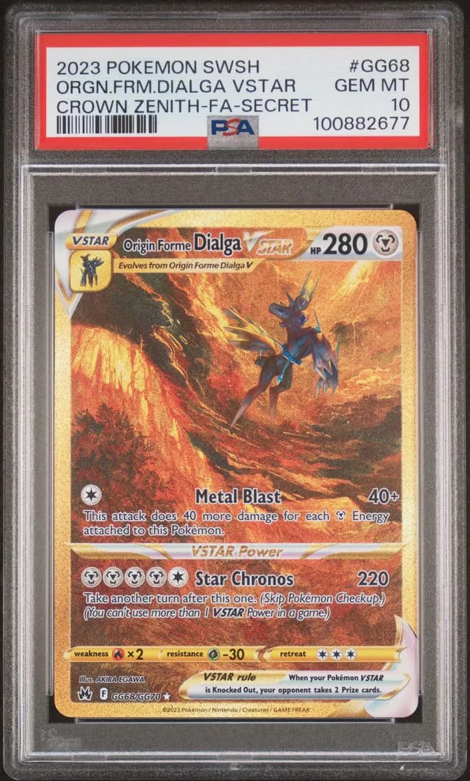 2023 #GG68 Full Art/Origin Forme Dialga Vstar PSA 10 Sword and Shield Crown Zenith