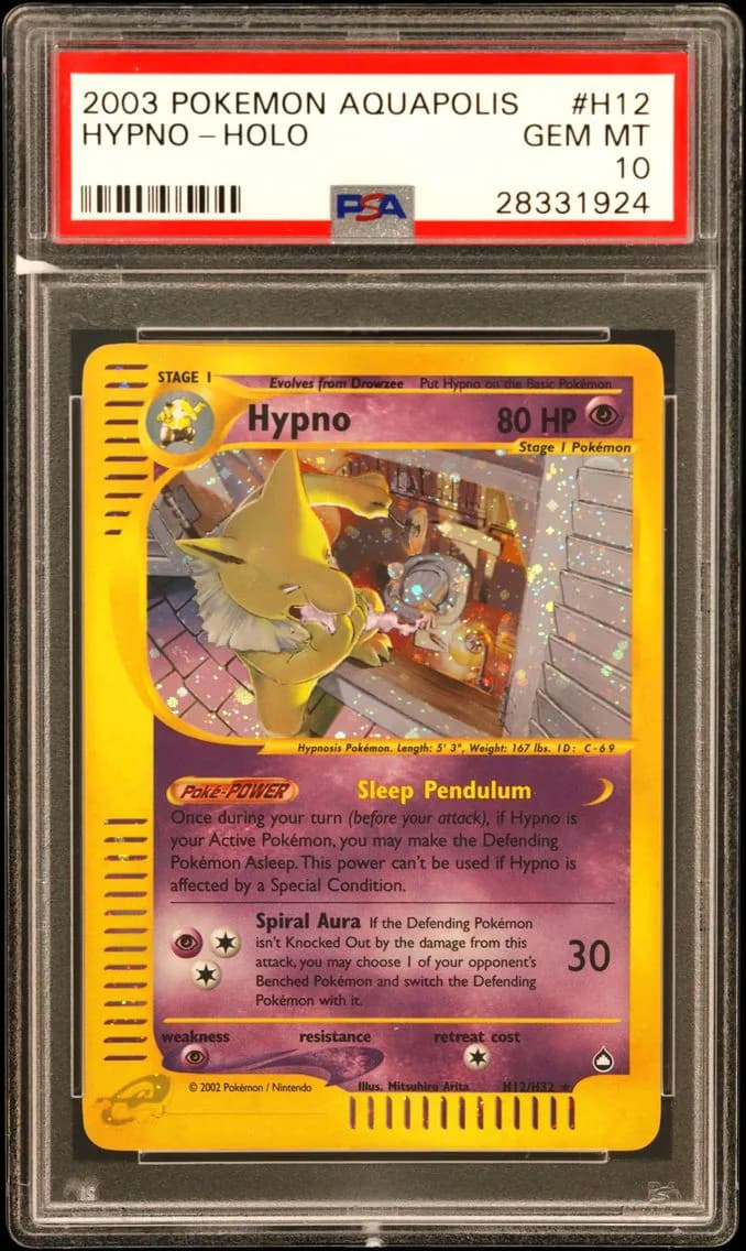 2003 #H12 Hypno-Holo PSA 10 Aquapolis