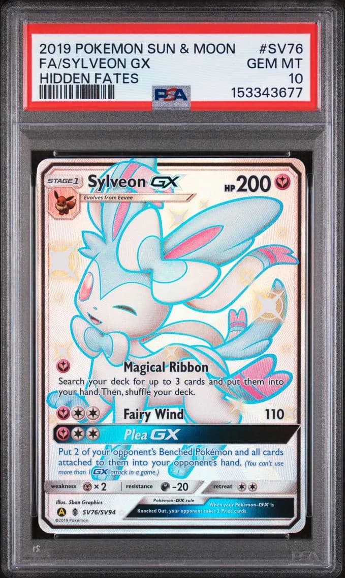 2019 #SV76 Full Art/Sylveon GX PSA 10 Sun & Moon Hidden Fates
