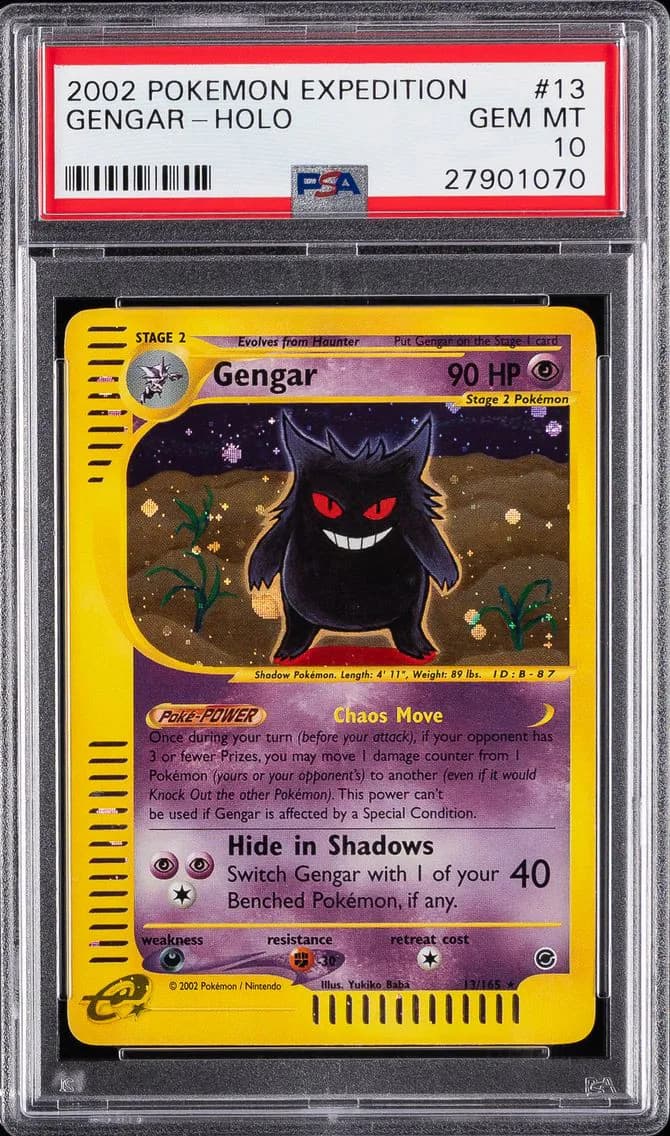 2002 #13 Gengar-Holo PSA 10 Expedition Pokemon