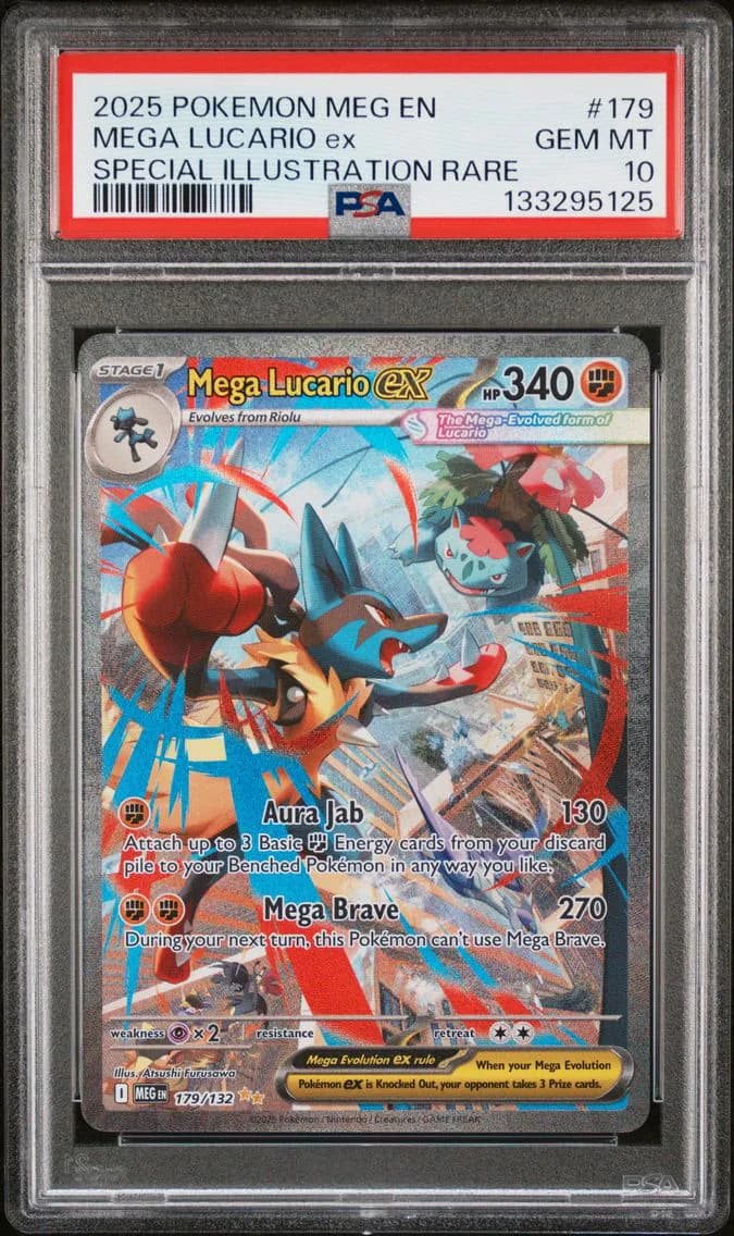 2025 #179 Mega Lucario EX PSA 10 Meg EN-Mega Evolution Pokemon