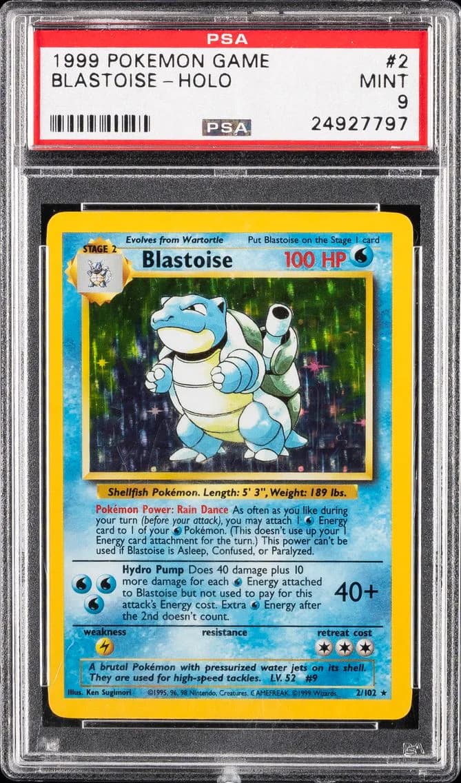 1999 #2 Blastoise-Holo PSA 9 Game Pokemon