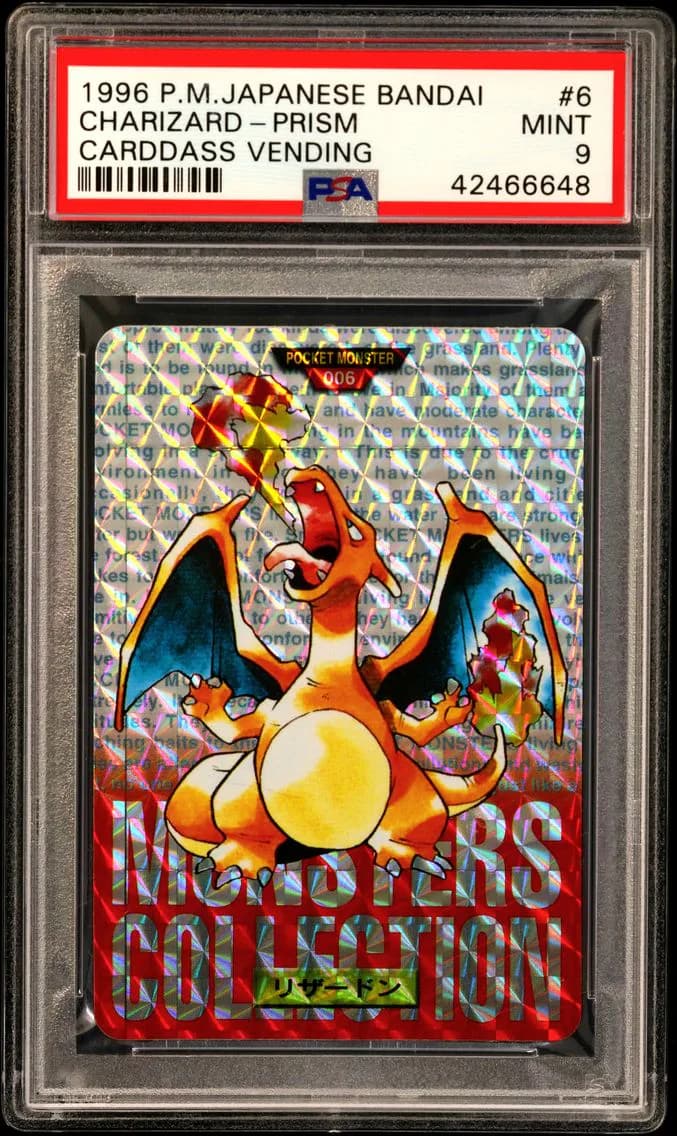 1996 #6 Charizard-Prism PSA 9 Japanese Bandai Carddass Vending
