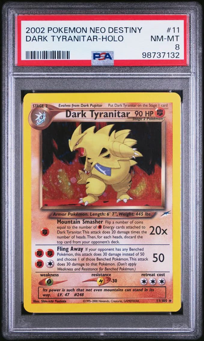 2002 #11 Dark Tyranitar-Holo PSA 8 Neo Destiny Pokemon