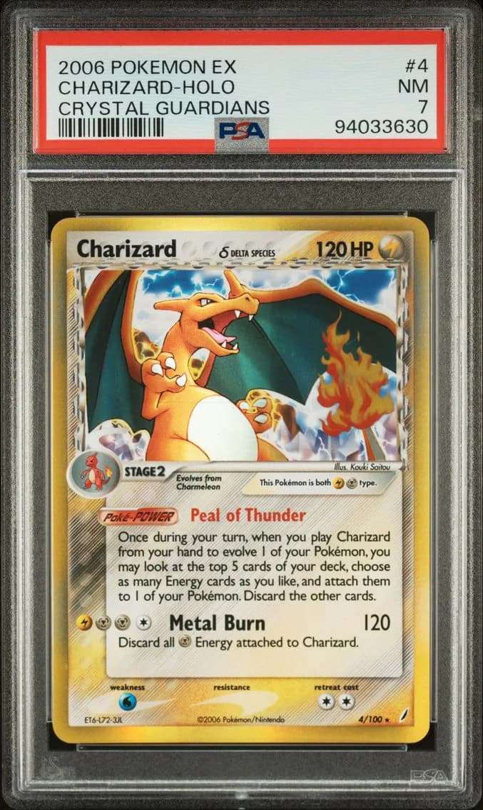 2006 #4 Charizard-Holo PSA 7 EX Crystal Guardians Pokemon