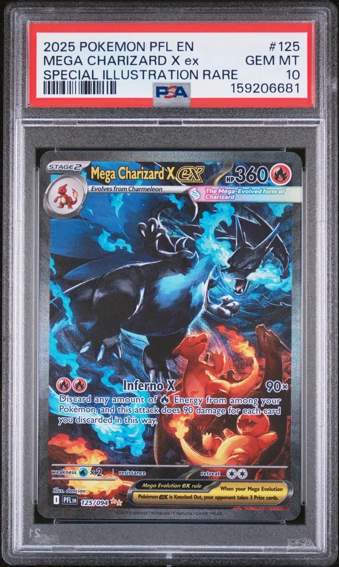 2025 #125 Mega Charizard X EX PSA 10 Pfl EN-Phantasmal Flames