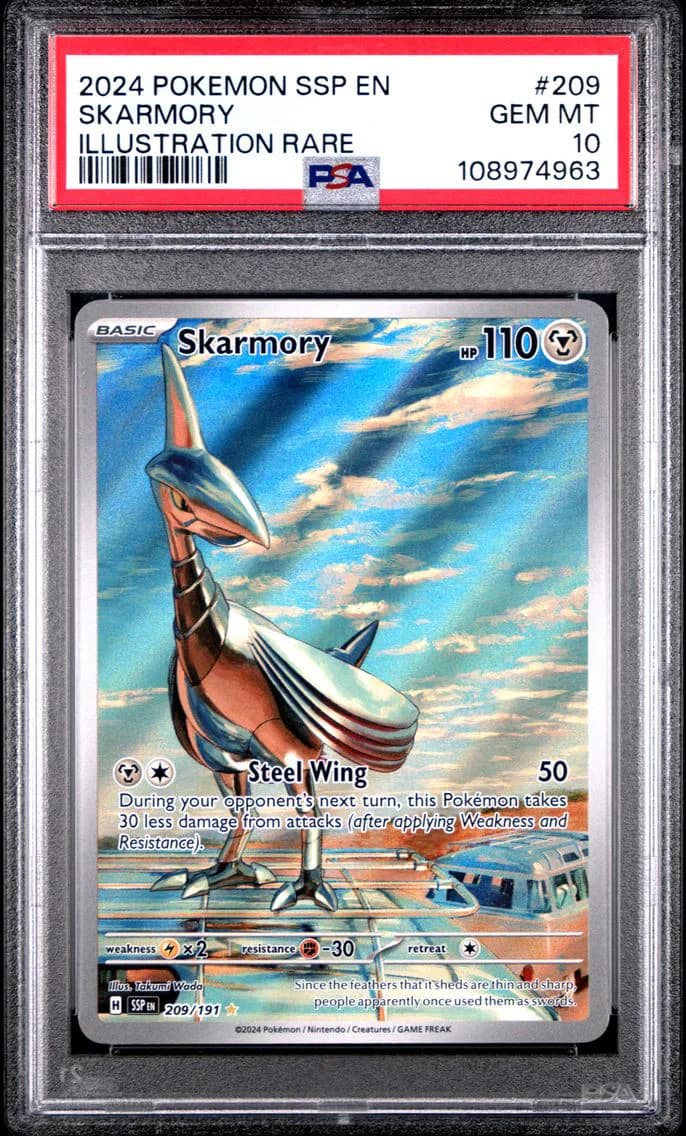 2024 #209 Skarmory PSA 10 Ssp EN-Surging Sparks