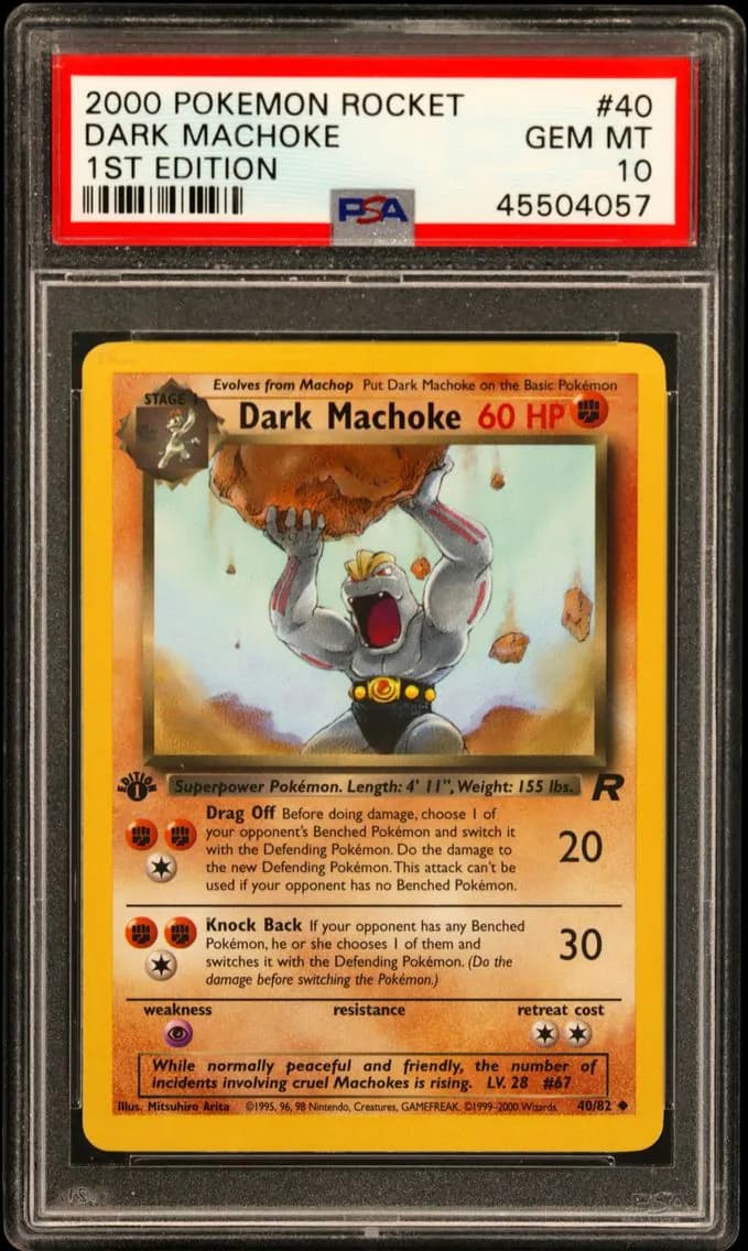 2000 #40 Dark Machoke 1st Edition PSA 10 Rocket