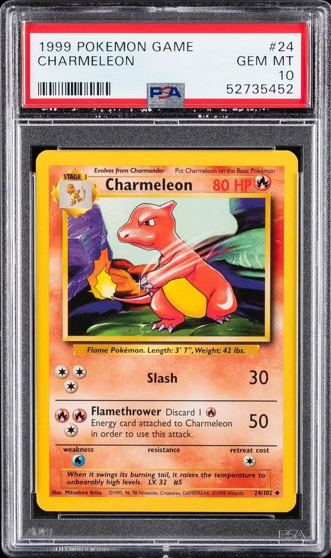 1999 #24 Charmeleon PSA 10 Game Pokemon