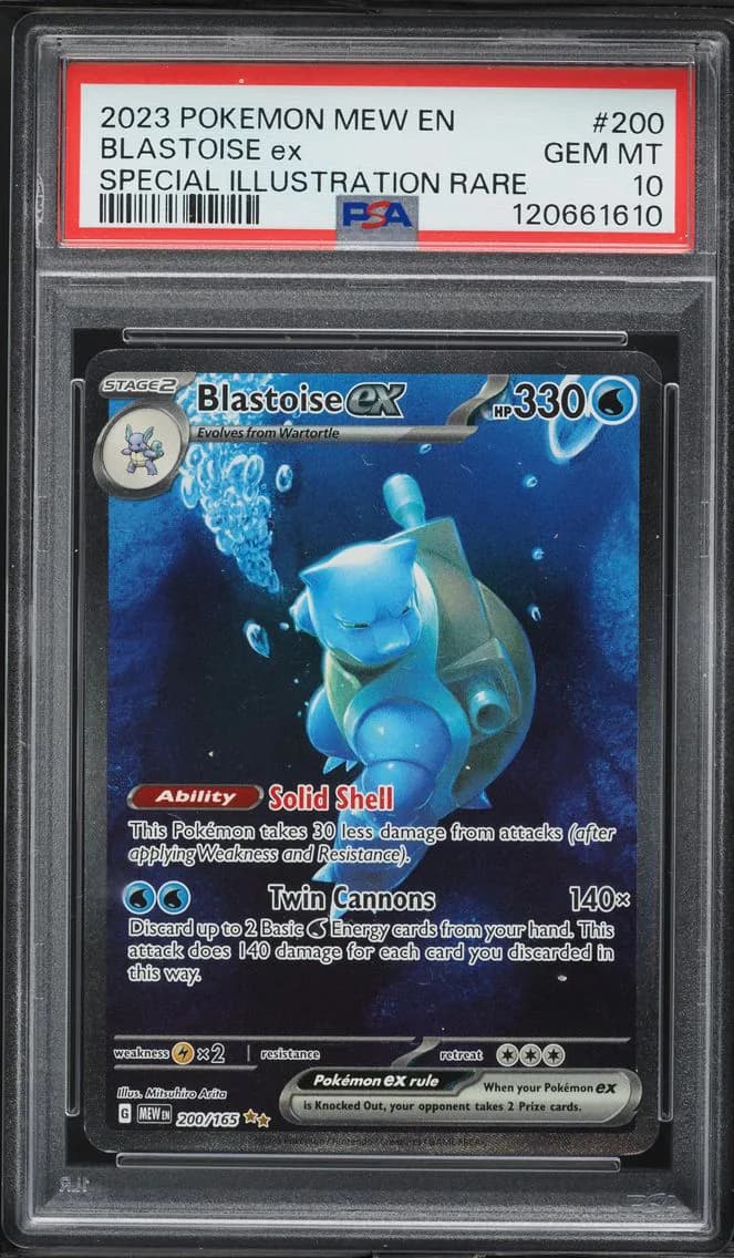 2023 #200 Blastoise EX PSA 10 Mew EN-151 Pokemon