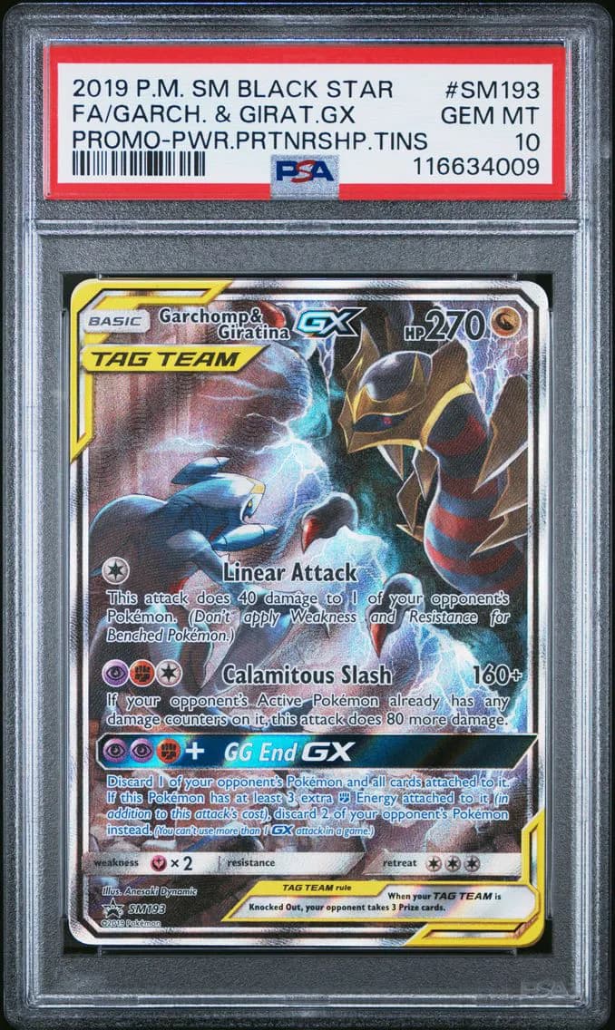 2019 #SM193 Full Art/Garchomp & Giratina GX PSA 10 SM Black Star Promo Pokemon