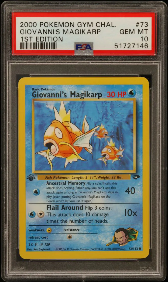 2000 #73 Giovanni's Magikarp 1st Edition PSA 10 Gym Challenge