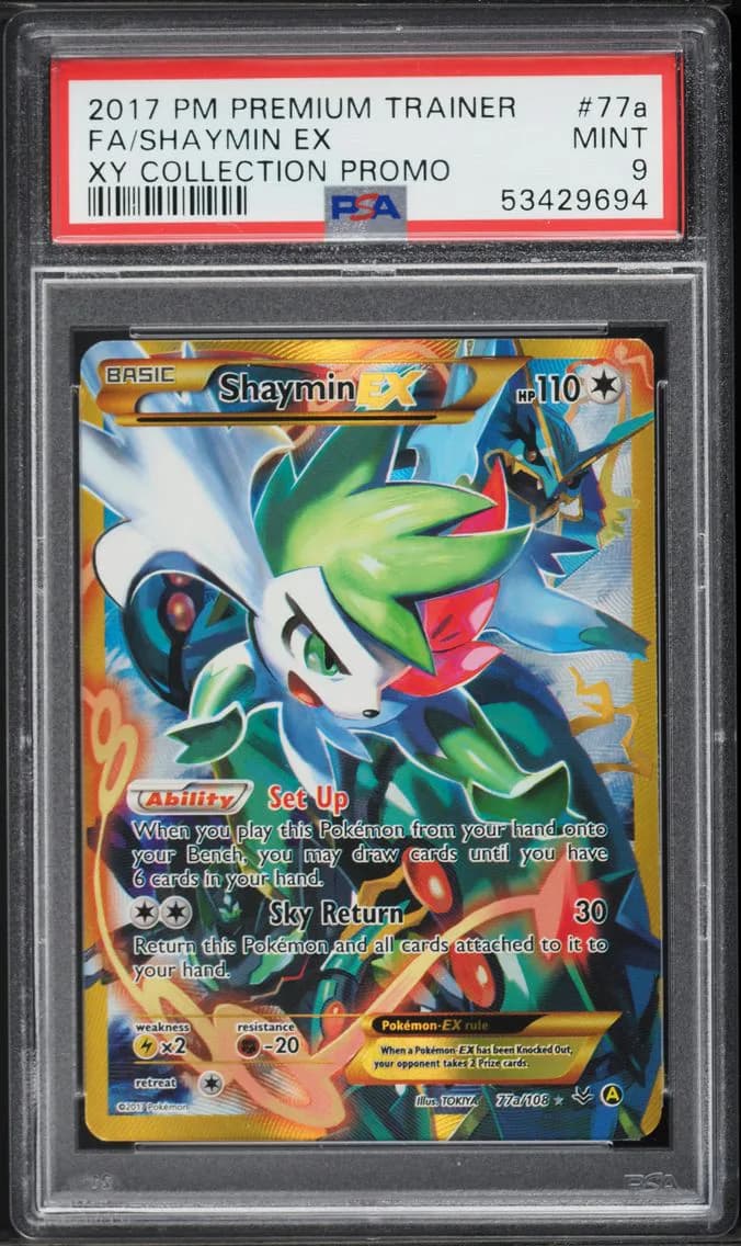 2017 #77a Full Art/Shaymin EX PSA 9 Premium Trainer XY Collection Promo Pokemon