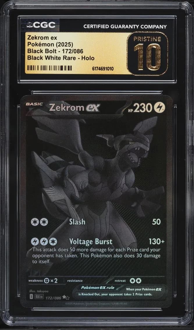 2025 Pokemon Scarlet & Violet Black Bolt BWR Zekrom ex #172 CGC 10 PRISTINE