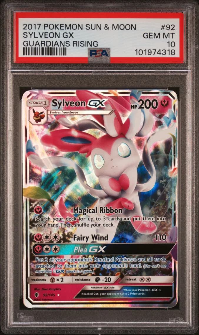 2017 #92 Sylveon GX PSA 10 Sun & Moon Guardians Rising Pokemon
