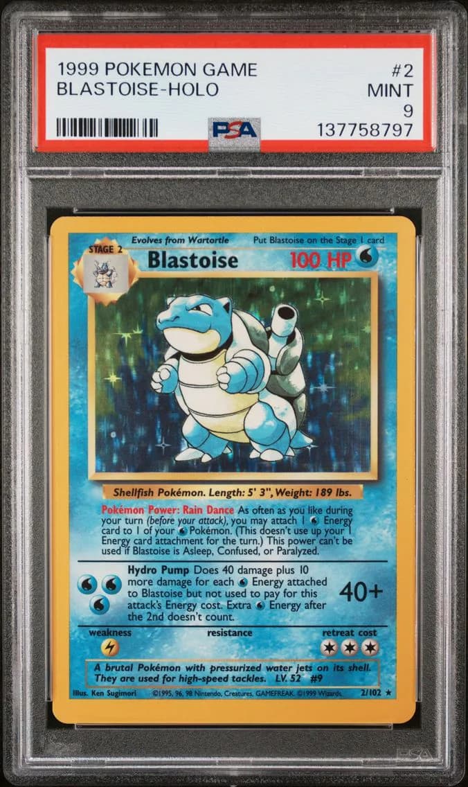 1999 #2 Blastoise-Holo PSA 9 Game