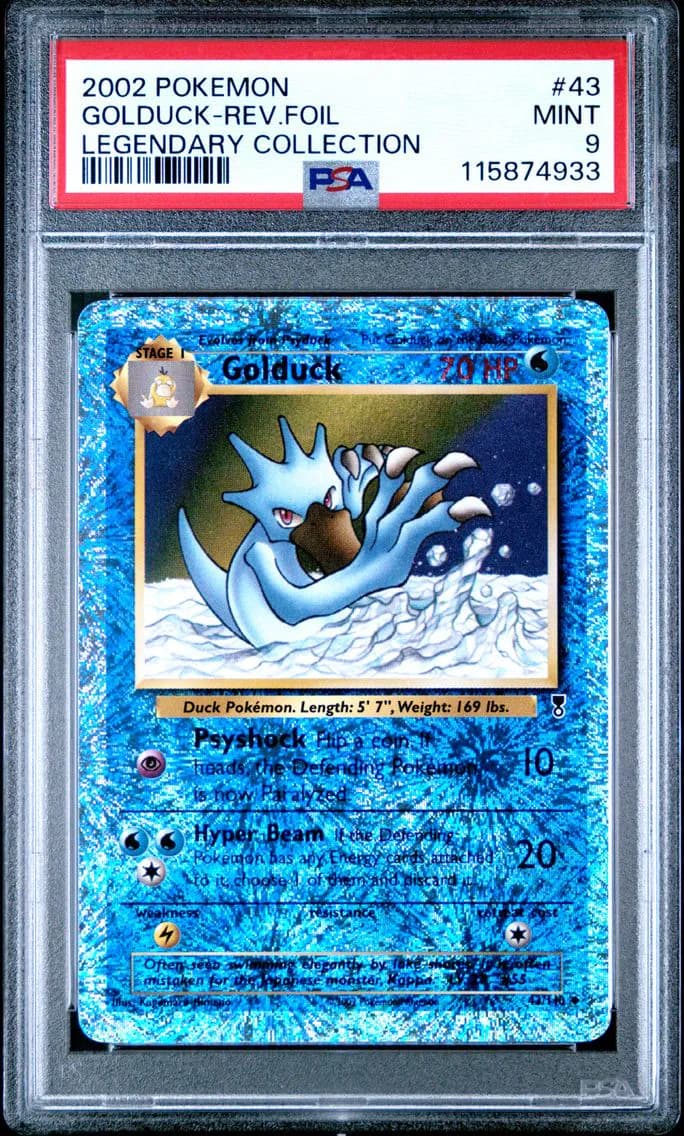 2002 #43 Golduck-Reverse Foil PSA 9 Legendary Collection