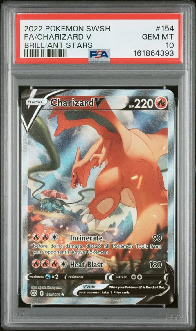 2022 #154 Full Art/Charizard V PSA 10 Sword & Shield Brilliant Stars
