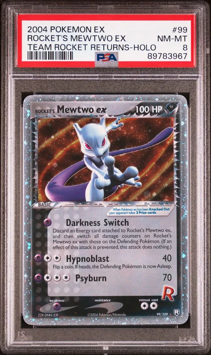 2004 #99 Rocket's Mewtwo EX-Holo PSA 8 EX Team Rocket Returns
