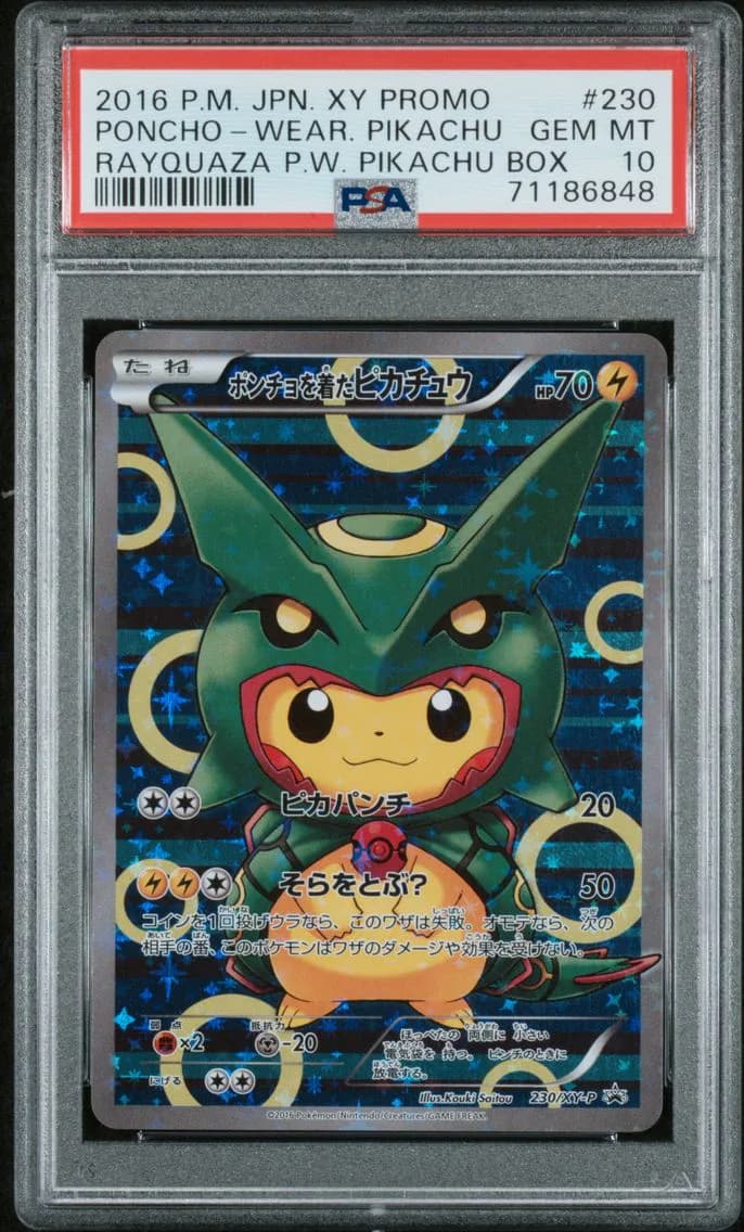 2016 #230 Poncho-Wearing Pikachu PSA 10 Japanese XY Promo