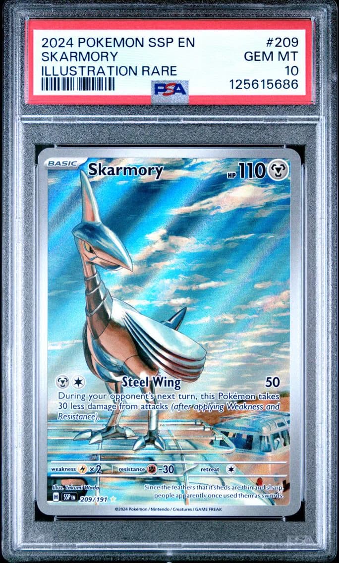 2024 #209 Skarmory PSA 10 Ssp EN-Surging Sparks