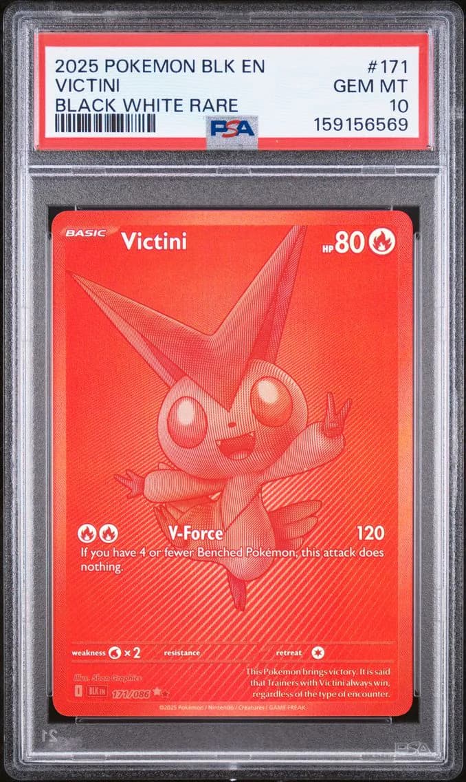 2025 #171 Victini PSA 10 Blk EN-Black Bolt