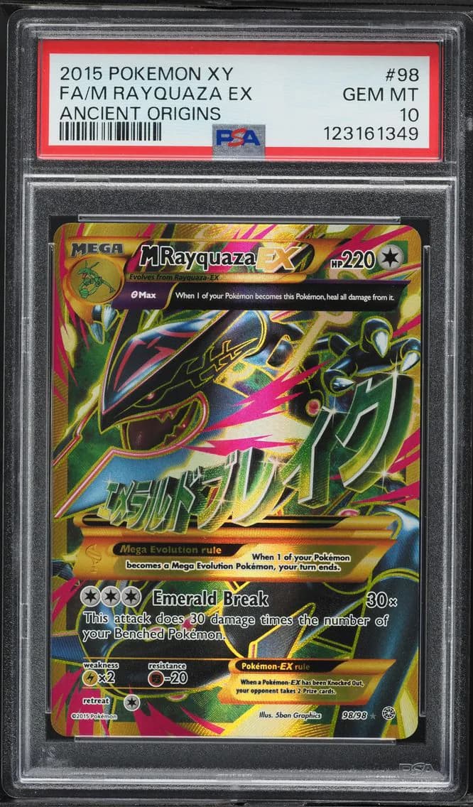 2015 #98 Full Art/M Rayquaza EX PSA 10 XY Ancient Origins Pokemon