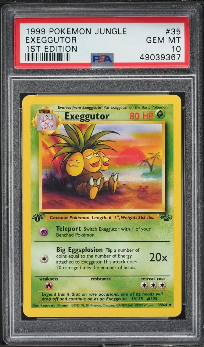 1999 #35 JUNGLE 1ST EDITION EXEGGUTOR PSA 10 POKEMON