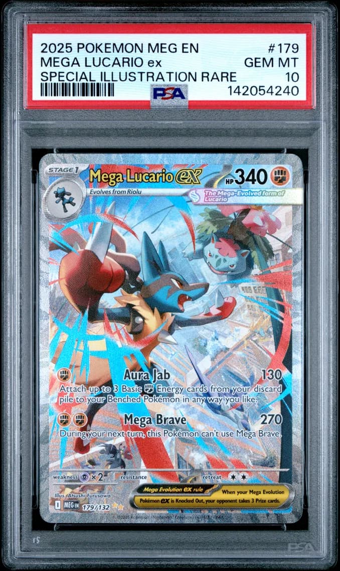 2025 #179 Mega Lucario EX PSA 10 Meg EN-Mega Evolution