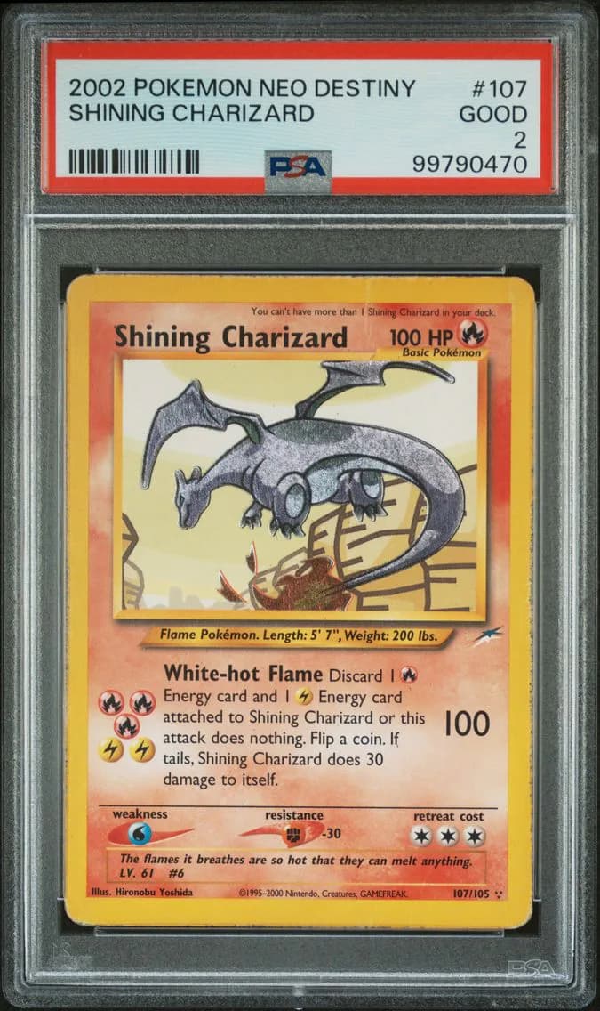 2002 #107 Shining Charizard PSA 2 Neo Destiny Pokemon