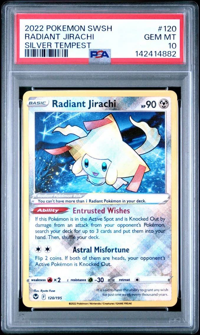 2022 #120 Radiant Jirachi PSA 10 Sword & Shield Silver Tempest Pokemon