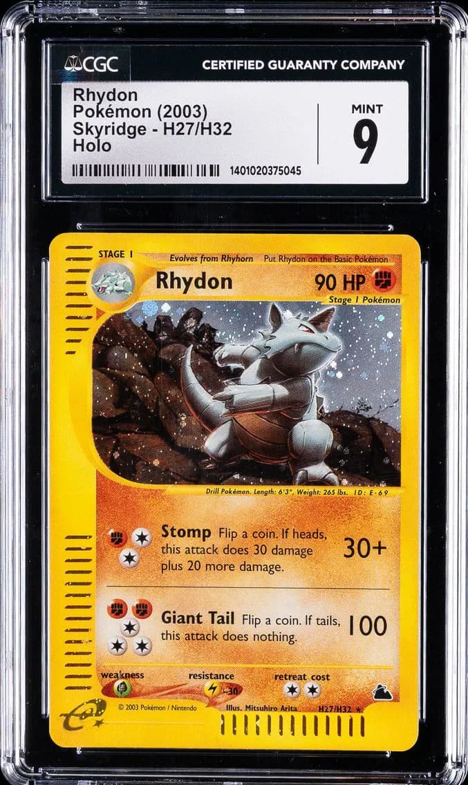 2003 #H27 Rhydon-Holo CGC 9 Skyridge Pokemon
