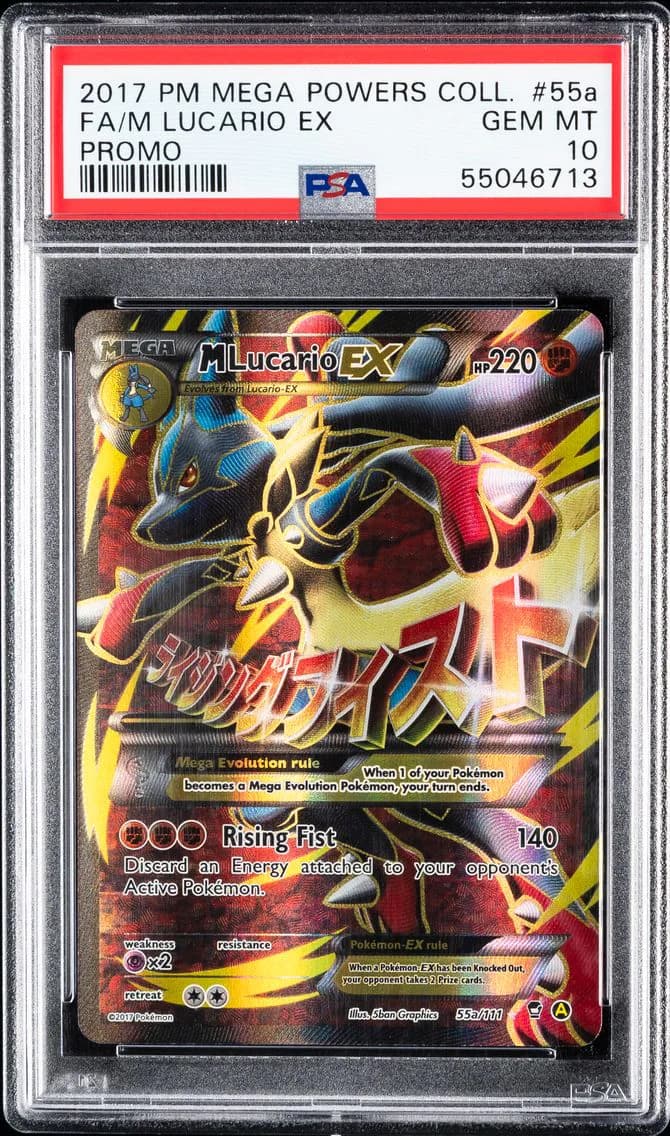 2017 #55a Full Art/M Lucario EX PSA 10 Mega Powers Collection Promo Pokemon