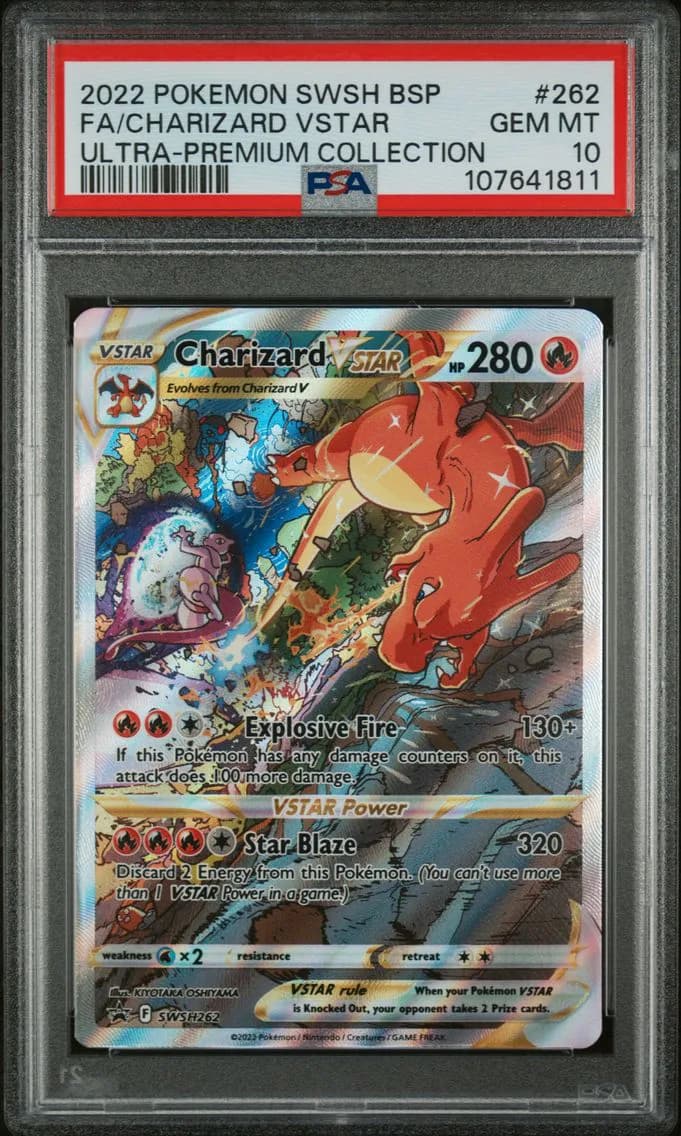 2022 #262 Full Art/Charizard Vstar PSA 10 Swsh Black Star Promo Pokemon