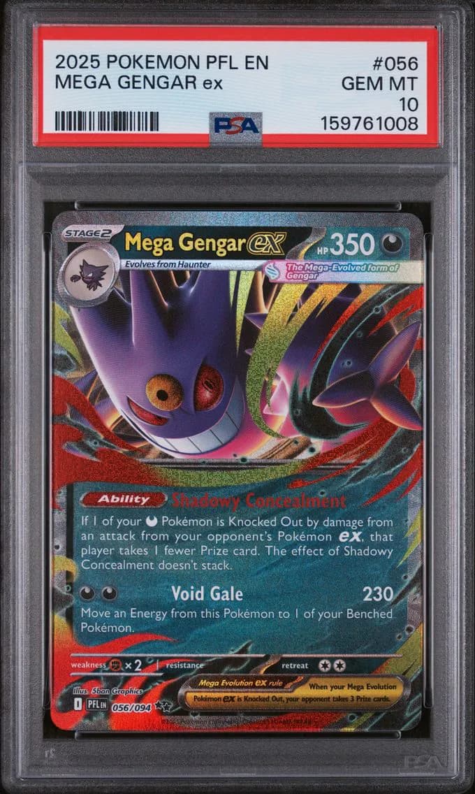 2025 #056 Mega Gengar EX PSA 10 Pfl EN-Phantasmal Flames