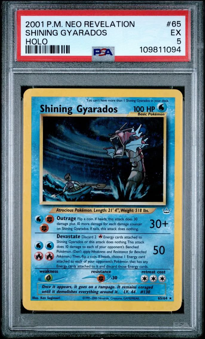 2001 #65 Shining Gyarados-Holo PSA 5 Neo Revelation Pokemon